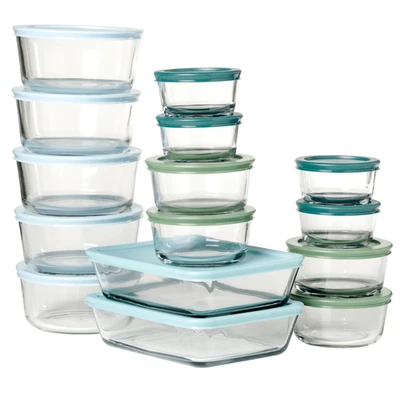 Anchor Hocking 32-Piece Glass Food Storage Containers with Colorful BPA-Free Lid - Image 1 of 4