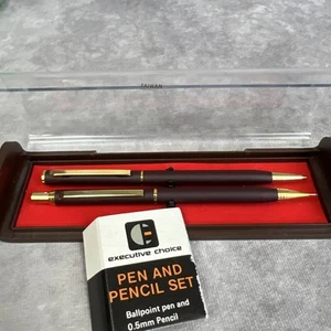 Ballpoint Pen Mechanical Pencil Set Brown Executive Choice .5mm VTG - Picture 1 of 6
