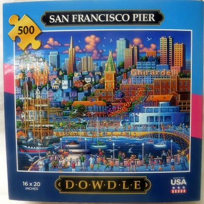 NIB Eric Dowdle 500 Pc Jigsaw Puzzle SAN FRANCISCO PIER Poster & Zipper Bag Incl - Image 1 of 4