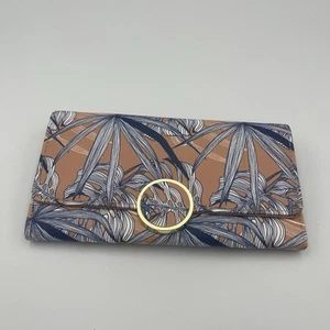 Time and Tru Women's Alexandra Slim Tab Wallet Floral Print Gold Accent Snap - Picture 1 of 5