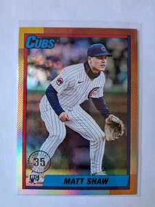 Serie Actualización Topps 2025 Béisbol 1990 Inserto U90-35 Matt Shaw, Chicago Cubs - Imagen 1 de 3