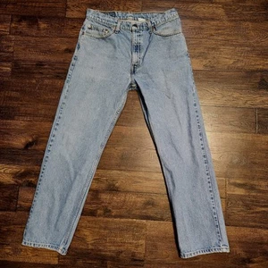 Vtg Levis 505 Mens 32x29* Blue Denim Jeans Red Tab Straight Distressed Grunge - Picture 1 of 13