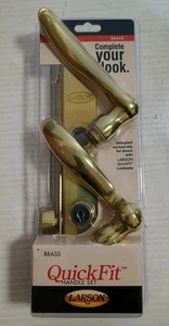Larson 20297807 QuickFit Brass Handle Set for Storm Doors Sleek Design - Picture 1 of 2