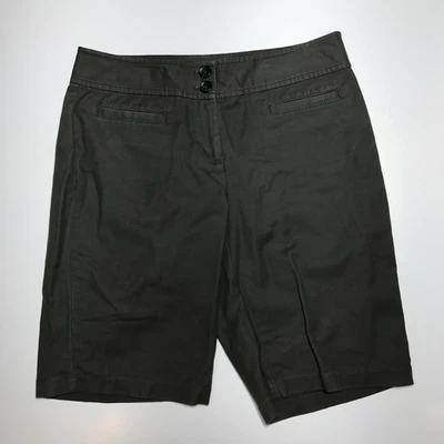 Ann Taylor Curvy Bermuda Shorts Womens 4 Stretch Broken In Dark Gray Welt Pocket — 第 1/4 张图片