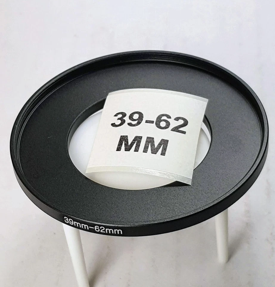 39-62mm Metal Step Up Adapter Ring 39mm Lens to 62mm Filter Converter 39-62 New - Image 1 of 4