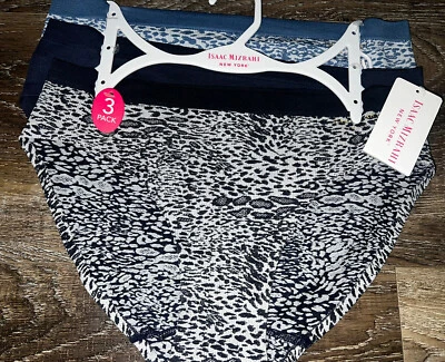 Calcinha Isaac Mizrahi ~ 3 pares feminina hipster mistura de náilon ~ G - Imagem 1 de 4