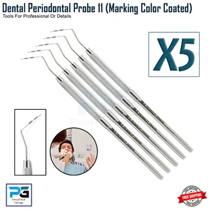 Sondas dentales CP-11 Sonda BPE Marcado Recubierto de Color Restaurador Periodontal 5 Piezas - Imagen 1 de 10