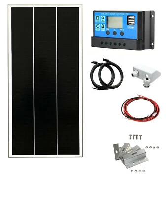 150W Monokristallines Solarpanel Kit 12V Batterieladegerät Wohnmobil Caravan Boot - Bild 1 von 4