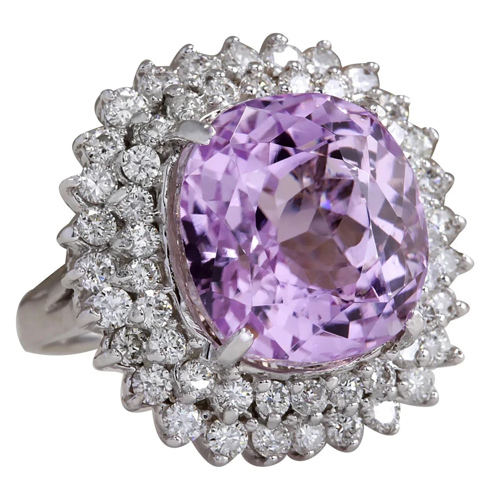 20.08 TCW Cushion Amethyst & Round Sapphire Double Halo Style Engagement Ring - Image 1 of 4