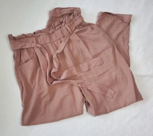 Pantaloni nuovi con etichette filo + fornitura sacchetto di carta grandi vita alta conici cintura lyocell moka - Foto 1 di 12