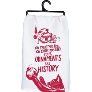 Primitives by Kathy Christmas Cat Illustration Kitchen Towel Cotton Machine Wash - Picture 1 of 1