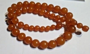 Antique Big 67g Natural Honey Baltic Amber Beaded Soviet Necklace USSR 琥珀 - Picture 1 of 12