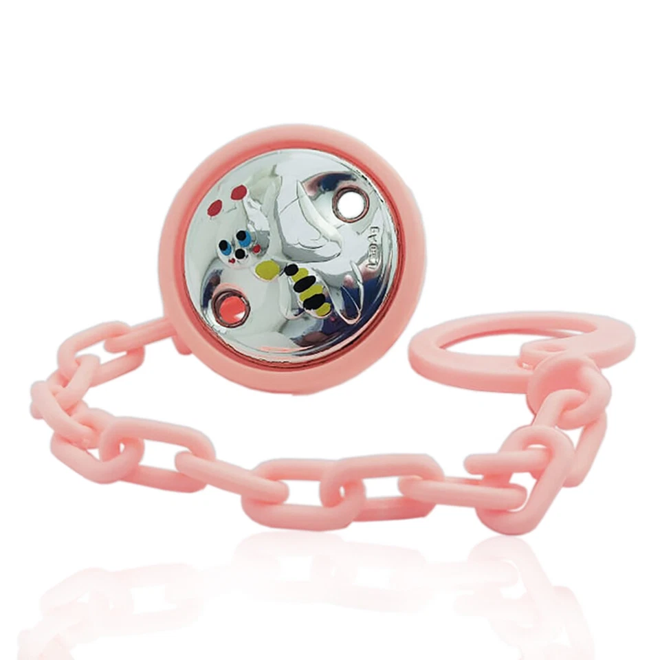 Spilla pinza portaciuccio rosa Ape Maia in argento e smalti - Immagine 1 di 1