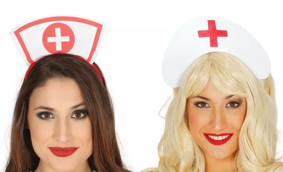 Nurse Hat A&E Doctors & Nurses Fancy Dress Costume Accessory Headband Halloween - Image 1 of 1