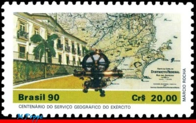 2250 BRASIL 1990 EJÉRCITO SERVICIO GEOGRÁFICO, MAPAS, MI# 2363 RHM C-1686, MNH Foto 1 de 2