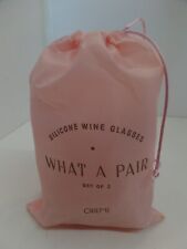 Odeme - What a Pair - Pink Silicone Stemless Wine Glasses (Set of 2) NEW in Bag