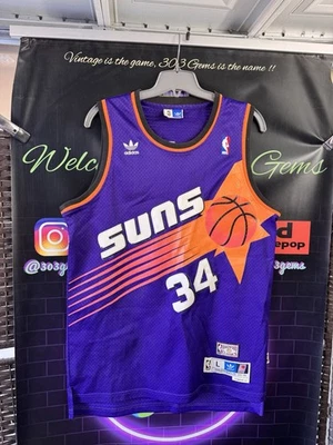 Camiseta de basquete Adidas Phoenix Suns #34 Charles Barkley costurada 1993-1994 NBA - Imagem 1 de 4