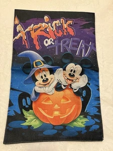 DISNEY HALLOWEEN GARDEN FLAG 12"X18" "TRICK OR TREAT" MICKEY & MINNIE MOUSE NEW - Picture 1 of 1