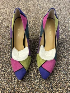 Nine West Suede Leather multi color Heels Size 6M Stylish and Elegant Pumps - Picture 1 of 8