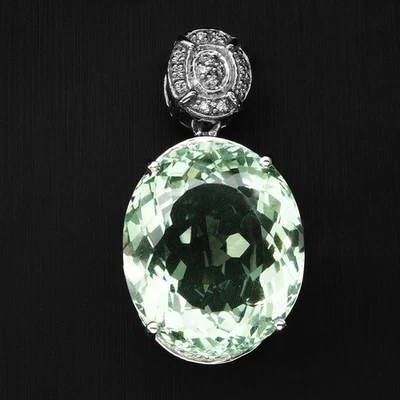 Gorgeous Pale Green Tourmaline 20.65Ct 925 Sterling Silver Handmade Pendants - Image 1 of 4