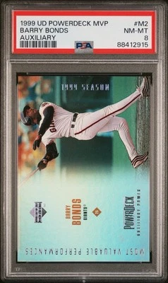 1999 UD POWERDECK MVP AUXILIARY BARRY BONDS #M2 PSA 8 POP-2 (0^) ODDS 1:287 RARE - Image 1 of 3