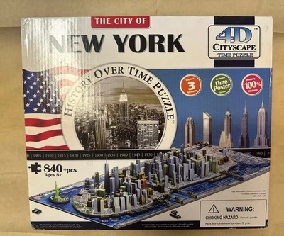 4D Cityscape 3D New York City Skyline Time Puzzle - 900+ Piece Jigsaw City Map - Image 1 of 3