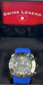 Swiss Men's 10067-GM-014-BLS Commander Analog Display Swiss Quartz Blue Watch - Picture 1 of 2