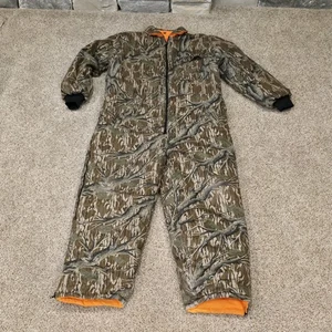 Trophy Club XL Coveralls Camo/ Blaze Orange Fully Reversible Insulated Treebark - Picture 1 of 14