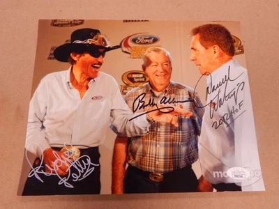Foto Original Firmada 8x10 NASCAR Legends Auto Richard Petty, Allison, Waltrip Foto 1 de 4