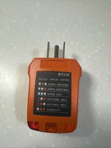 Steckdosentester mit GFCI - Klein Tools RT210 - 110-125V 0,3W - gebraucht - Bild 1 von 3