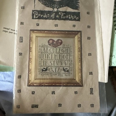 Birds of a Feather SCHOOL GIRLS WISH SAMPLER Cross Stitch Pattern Retired HTF - Image 1 of 4