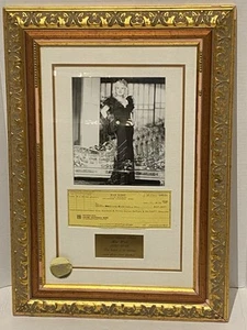 Framed Mae West Potrait w/Authentic Signed Check Authenticated  - Picture 1 of 9