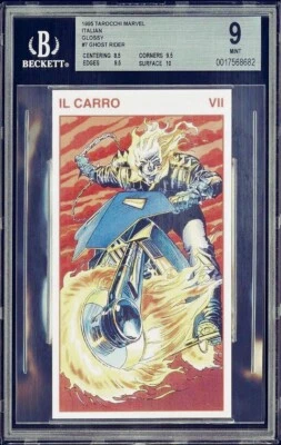 1995 Tarocchi Marvel Glossy 5 Ghost Rider BGS 9 w/ 10 Pop4 MINT Tarot Card SP - Image 1 of 2