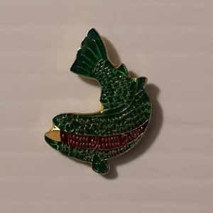 FISH FISHING ANGLERS LUNKERS #2 Vintage enamel metal hat tac pin lapel tack  - Picture 1 of 3