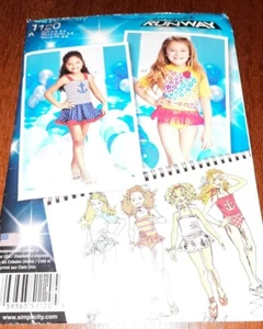 GIRLS UNCUT SIMPLICITY 1120 Sewing Pattern SWIMSUIT SKIRT TOP BIKINI SIZE 3-8 - Picture 1 of 1