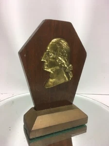 VTG Brass Bronze Bust of GEORGE WASHINGTON Door Stop Statue Bookend - Picture 1 of 6