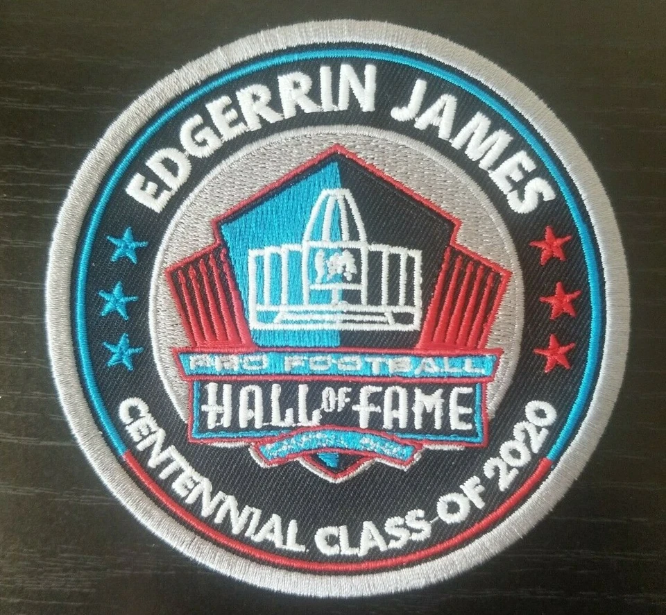 Футболка Эдгеррина Джеймса из ЗАЛА СЛАВЫ ЗАЛА СЛАВЫ КЛАССА 2020 НФЛ НАШИВКА утюг ON  - Изображение 1 из 1
