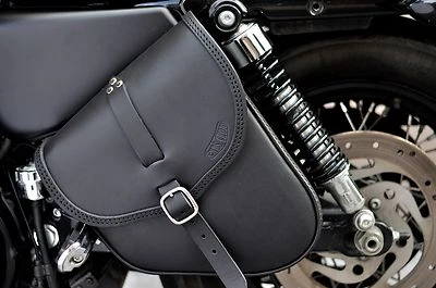 LEATHER SADDLE BAG FOR HARLEY DAVIDSON SPORTSTER 1995-2015  ENDSCUOIO - Image 1 of 4