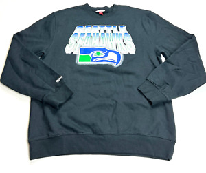 Vintage Mitchell Ness Sweatshirt Seattle Seahawks Black Tag 2XL actual M