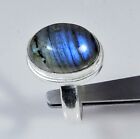 21Crt. Natural Blue Labradorite 925 Solid Sterling Silver Ring Size Us 6.5