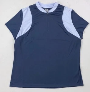 Women's Slazenger GOLF 1/4 Zip Perforated Short Sleeve Polo Shirt - Picture 1 of 3