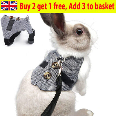 Rabbit Adjustable Costume Harness, Small Animal Harness And Leash For Rabbit JU • 6.03€