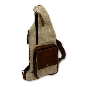 Hemp Sling Backpack- Hemp Cross body Bag- Hemp Shoulder Backpack Adjustable Stra - Picture 1 of 10