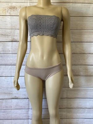Sujetador bandeau sin tirantes Auden para mujer sin forro gris encaje con aros talla Xs Foto 1 de 4