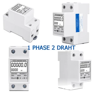 LCD Contatore di corrente alternata contatore di corrente calibrato per guida DIN 5(80)A AC 230V ITA - Foto 1 di 6