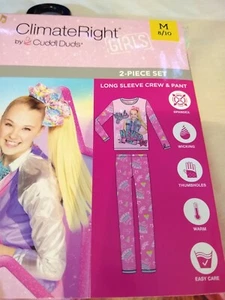 Sz M(8/10) Cuddlduds Jojo Siwa Climate Right Girl Warm Underwear - Picture 1 of 3