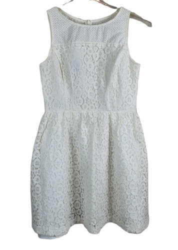 VETEMENTS Abito donna Donna Ricco New York taglia 4 panna pizzo sovrapposto senza maniche zip dietro