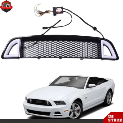 Front Upper Grill Grille W/DRL LED Light For 2013-2014 Ford Mustang Non-Shelby - Image 1 of 4