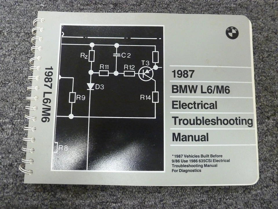 1987 BMW L6 M6 Coupe Electrical Wiring Troubleshooting Service Repair Manual - Image 1 of 1