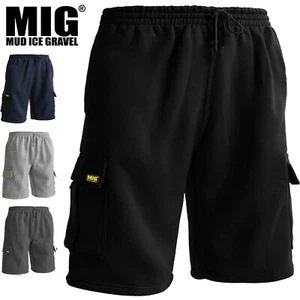 Mens Fleece Cargo WORK Shorts Jogger Size S to 5XL By MIG SHORT JOGGING BOTTOMS - Picture 1 of 10